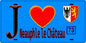 Plaque métal décorative  J' ❤️ Neauphle-le-Château, Yvelines (78) fond bleu