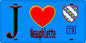 Plaque métal décorative  J' ❤️ Neauphlette, Yvelines (78) fond bleu