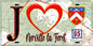 Plaque métal décorative  J' ❤️Nerville-la-Forêt, Val d'Oise (95) fond carte