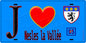 Plaque métal décorative  J' ❤️Nesles-la-Vallée, Val d'Oise (95) fond bleu