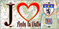 Plaque métal décorative  J' ❤️Nesles-la-Vallée, Val d'Oise (95) fond carte