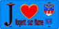 Plaque métal décorative  J' ❤️Nogent-sur-Marne, Val de Marne (94) fond bleu