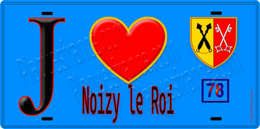 Plaque métal décorative  J' ❤️ Noisy-le-Roi, Yvelines (78) fond bleu