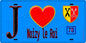 Plaque métal décorative  J' ❤️ Noisy-le-Roi, Yvelines (78) fond bleu
