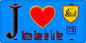 Plaque métal décorative  J' ❤️ Notre-Dame-de-la-Mer, Yvelines (78) fond bleu