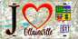 Plaque métal décorative  J' ❤️Ollainville Essonne (91)