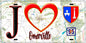 Plaque métal décorative  J' ❤️Omerville, Val d'Oise (95) fond carte