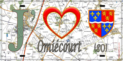 Plaque métal décorative 15X30 J' ❤️ Hypercourt, Somme (80)