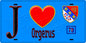 Plaque métal décorative  J' ❤️ Orgerus, Yvelines (78) fond bleu