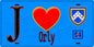 Plaque métal décorative  J' ❤️Orly, Val de Marne (94) fond bleu