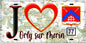 Plaque métal décorative  J' ❤️Orly-sur-Morin, Seine et Marne (77) fond carte