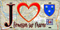 Plaque métal décorative  J' ❤️Ormesson-sur-Marne, Val de Marne (94) fond carte