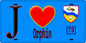 Plaque métal décorative  J' ❤️ Orphin, Yvelines (78) fond bleu