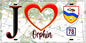 Plaque métal décorative  J' ❤️ Orphin, Yvelines (78) fond carte