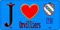 Plaque métal décorative  J' ❤️ Orvilliers, Yvelines (78) fond bleu