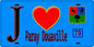 Plaque métal décorative  J' ❤️ Paray-Douaville, Yvelines (78) fond bleu