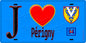 Plaque métal décorative  J' ❤️Périgny, Val de Marne (94) fondbleu