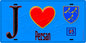 Plaque métal décorative  J' ❤️Persan, Val d'Oise (95) fond bleu