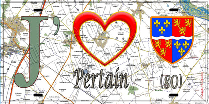 Plaque métal décorative 15X30 J' ❤️ Hypercourt, Somme (80)