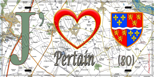 Plaque métal décorative 15X30 J' ❤️ Hypercourt, Somme (80)