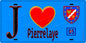 Plaque métal décorative  J' ❤️Pierrelaye, Val d'Oise (95) fond