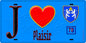 Plaque métal décorative  J' ❤️ Plaisir, Yvelines (78) fond bleu