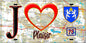Plaque métal décorative  J' ❤️ Plaisir, Yvelines (78) fond carte
