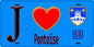 Plaque métal décorative  J' ❤️Pontoise, Val d'Oise (95) fond bleu