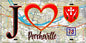 Plaque métal décorative  J' ❤️ Porcheville, Yvelines (78) fond carte