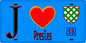 Plaque métal décorative  J' ❤️Presles, Val d'Oise (95) fond bleu