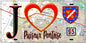 Plaque métal décorative  J' ❤️Puiseux-Pontoise, Val d'Oise (95) fond carte
