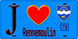 Plaque métal décorative  J' ❤️ Rennemoulin, Yvelines (78) fond bleu