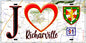 Plaque métal décorative  J' ❤️Richarville, Essonne (91) fond carte