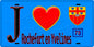 Plaque métal décorative  J' ❤️ Rochefort-en-Yvelines, Yvelines (78) fond bleu