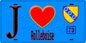 Plaque métal décorative  J' ❤️ Rolleboise, Yvelines (78) fond bleu