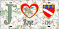 Plaque métal décorative 15X30 J' ❤️ Roye, Somme (80) géo