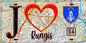 Plaque métal décorative  J' ❤️Rungis, Val de Marne (94) fond carte