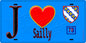 Plaque métal décorative  J' ❤️ Sailly, Yvelines (78) fond bleu