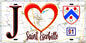 Plaque métal décorative  J' ❤️Saint-Escobille, Essonne (91) fond carte