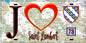 Plaque métal décorative  J' ❤️ Saint-Lambert, Yvelines (78) fond carte