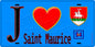 Plaque métal décorative  J' ❤️Saint-Maurice, Val de Marne (94) fond bleu