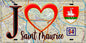 Plaque métal décorative  J' ❤️Saint-Maurice, Val de Marne (94) fond carte