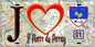 Plaque métal décorative  J' ❤️Saint-Pierre-du-Perray, Essonne (91) fond carte