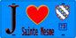 Plaque métal décorative  J' ❤️ Sainte-Mesme, Yvelines (78) fond bleu