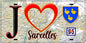 Plaque métal décorative  J' ❤️Sarcelles, Val d'Oise (95) fond carte
