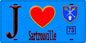 Plaque métal décorative  J' ❤️ Sartrouville, Yvelines (78) fond bleu