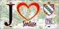 Plaque métal décorative  J' ❤️ Senlisse, Yvelines (78) fond carte