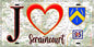 Plaque métal décorative  J' ❤️Seraincourt, Val d'Oise (95) fod carte