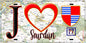 Plaque métal décorative  J' ❤️Sourdun, Seine et Marne (77) fond carte
