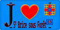 Plaque métal décorative  J' ❤️Saint-Brice-sous-Forêt, Val d'Oise (95) fond bleu